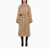 Sportmax Orlaya - Oversize Trench Coat In Drop-proof Cotton In Beige