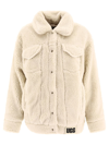 Ugg Button-up Faux Shearling Jacket In White