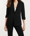 Cinq À Sept Cheyenne Ruffle-cuff Blazer Jacket In Black