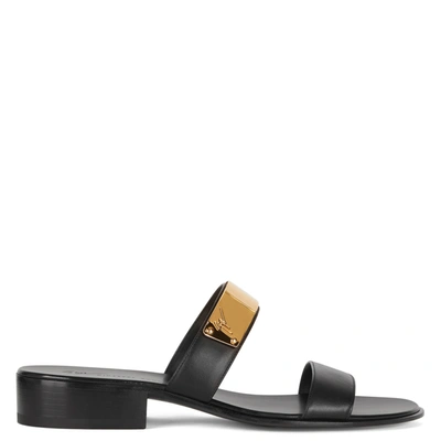 Giuseppe Zanotti Ignazio Leather Sandals In Black