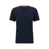 Hugo Boss Cotton-jersey Regular-fit T-shirt With Logo Patch In Blue