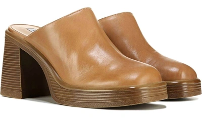 Steve Madden Flirtie Womens Leather Platform Mules In Brown