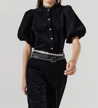 LANHTROPY BUBBLE CORDUROY SHIRT IN BLACK