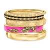 Ross-simons "bright Stack" Of 5 Bangle Bracelets In 18kt Gold Over Sterling In Multi