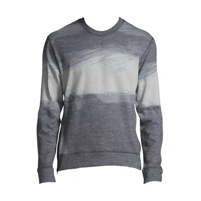 J BRAND MEN'S PRINT MESSER FLEECE SWEATSHIRT IN GRAY OMBRE