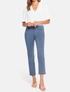 NYDJ SHERI SLIM ANKLE JEANS WITH FRAYED HEMS IN BLUE STONE