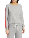 Monrow Women's Cotton Cashmere Sweatshirt In Grey/orange In Multi
