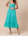 Lusana Carrie Dress In Peacock In Blue