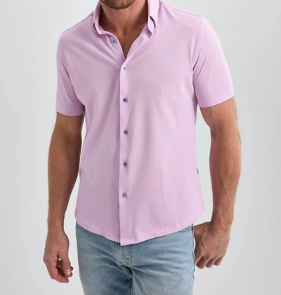 Stone Rose Men's Performance Piqué Short-sleeve Shirt In Purple