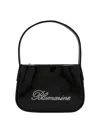 Blumarine Crystal Logo Handbag In Black