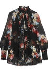 ERDEM ISABELLE PUSSY-BOW FLORAL-PRINT SILK-CHIFFON BLOUSE