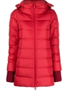 Herno Hooded Full-zip Down Jacket In Red