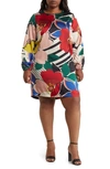 By Design Bree Long Sleeve Shift Dress In In Bloom