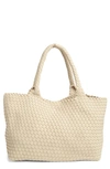 Bcbg Woven Large Tote Bag & Pouch Set In Ivory