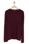 John Varvatos Cotton Slub Pullover Sweater In Dark Plum