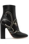 VALENTINO GARAVANI PANTHER LEATHER ANKLE BOOTS