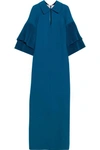 MERCHANT ARCHIVE PLEATED WOOL-CREPE GOWN
