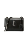 SAINT LAURENT SUNSET MEDIUM YSL CROSSBODY BAG IN SMOOTH LEATHER,PROD130520001