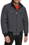 Calvin Klein Water Resistant Flextech Stretch Bomber Jacket In Iron