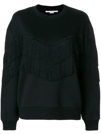 Stella Mccartney Fringe-trimmed Sweatshirt In Black