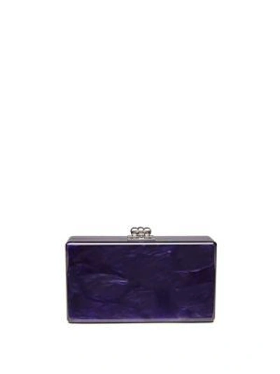 Edie Parker Jean Solid Acrylic Clutch Bag In Purple