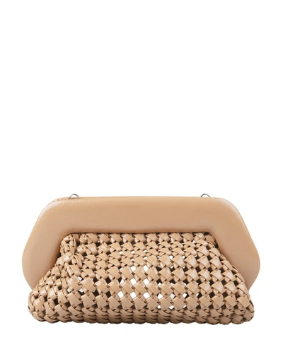 Themoirè Clay Bios Knots Shiny Clutch Bag In Brown