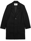 Ami Alexandre Mattiussi Ami Paris Single-breasted Long Coat In Black