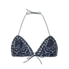 Ludovic De Saint Sernin Lace-up Denim Bikini Top