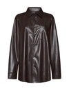 Nanushka Soil Landis Alt-leather Shirt In Coffee Grounds