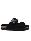 PALM ANGELS PALM ANGELS 'COMFY' BLACK SUEDE SLIPPERS