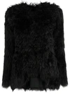 Comme Des Garçons Faux Fur Long Sleeves Top In Black