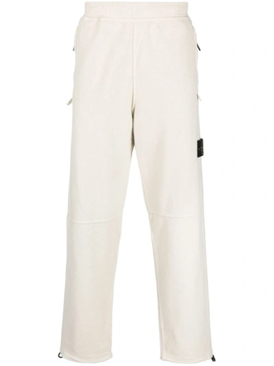 Stone Island Cotton-blend Track Pants In White