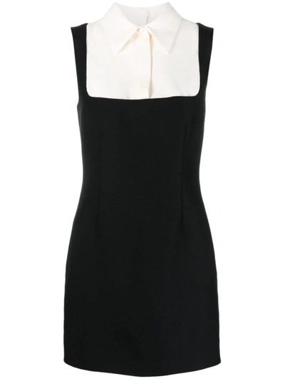 Valentino Wool And Silk-blend Crepe Mini Dress In Black