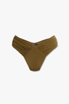 Balmain Khaki Green High-waisted Bikini Bottoms In New