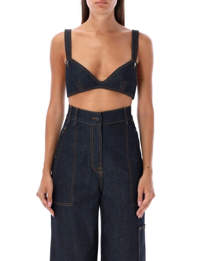 Tom Ford Denim Bra Top In Blue