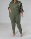 GOOD TIME USA BLOUSE JUMPSUIT IN OLIVE