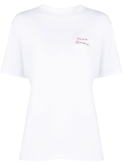 Giada Benincasa Embroidered Cotton T-shirt In White