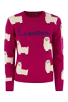 Mc2 Saint Barth Wool-blend Jumper With Embroidery In Fuxia