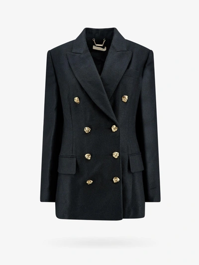 Chloé Double-breasted Blazer With Gold Buttons In Negro