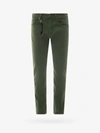 Incotex Stretch Cotton Trouser With Back Suede Logo Patch In Green