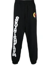 Sky High Farm Brushed Cotton Joggers With Printed Logo In Black