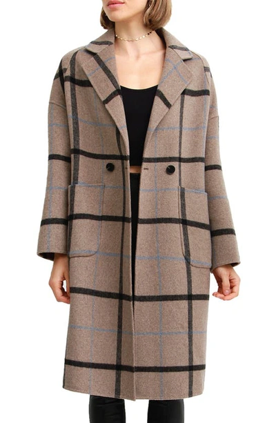Belle & Bloom Publisher Double-breasted Wool Blend Coat In Brown