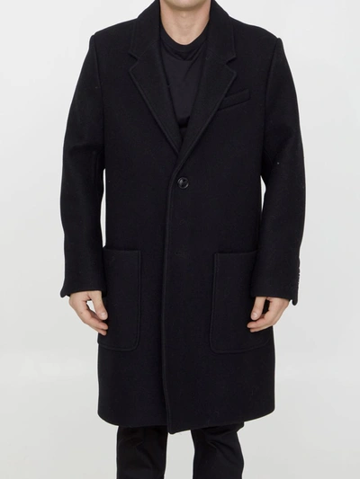 Ami Alexandre Mattiussi Wool Coat In Black