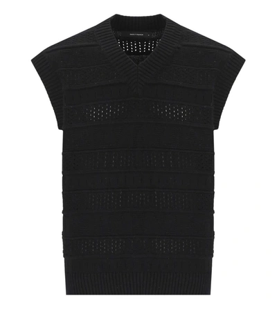 Daily Paper Rashidi Perforated Waistcoat In Black