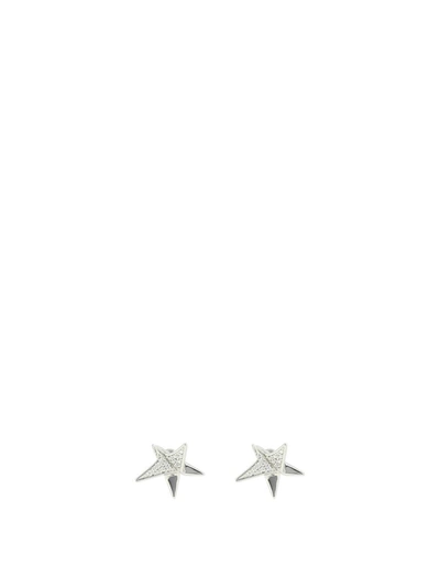 Ferragamo Star Earrings With Crystals In Palladium