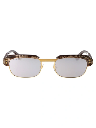 Gucci Sunglasses In 002 Brown Brown Silver