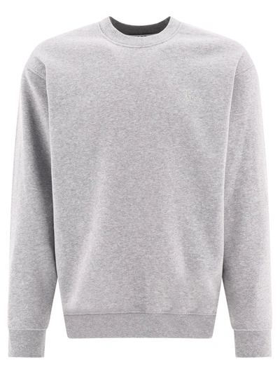 Apc X Jw Anderson Logo-embroidered Cotton Sweatshirt In Grey