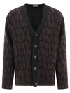 VALENTINO VALENTINO CARDIGAN WITH ALL OVER TOILE ICONOGRAPHE PATTERN