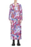 WEEKEND MAX MARA OBLIO FLORAL LONG SLEEVE MAXI DRESS