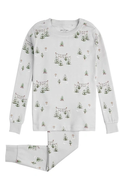 Petit Lem Unisex Walrus Print Pajama Set - Little Kid In Grey